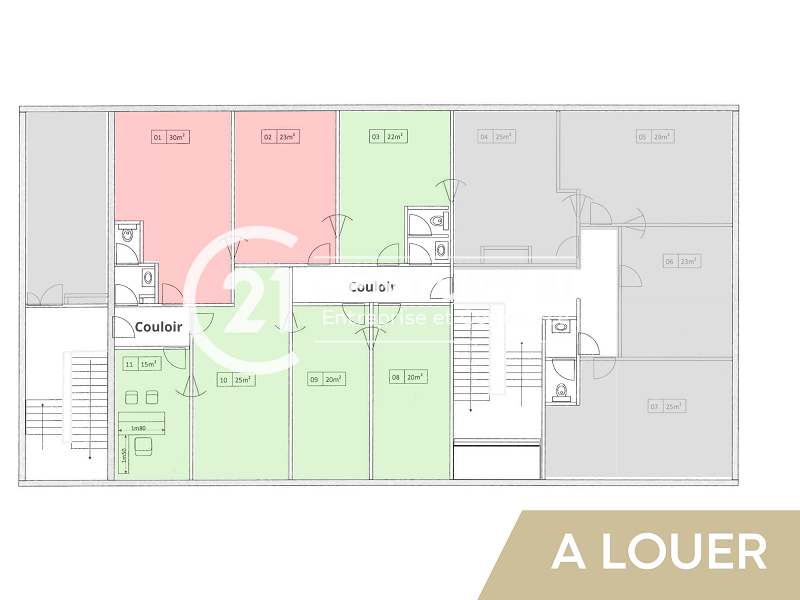 Bureaux à louer - 82.0 m2 - 44 - Loire-Atlantique