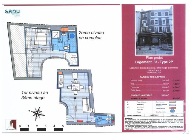 Appartement F2 à vendre - 2 pièces - 33,35 m2 - Melun - 77 - ILE-DE-FRANCE