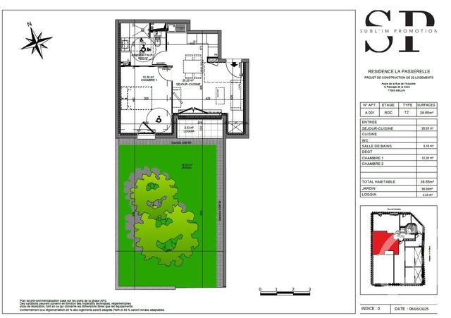 Appartement F2 &agrave; vendre - 2 pi&egrave;ces - 38,65 m2 - Melun - 77 - ILE-DE-FRANCE