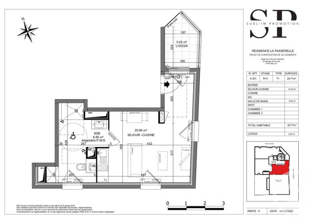 Appartement F1 &agrave; vendre - 1 pi&egrave;ce - 29,71 m2 - Melun - 77 - ILE-DE-FRANCE