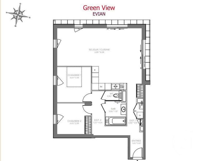 Appartement F4 &agrave; vendre - 3 pi&egrave;ces - 81,67 m2 - Evian Les Bains - 74 - RHONE-ALPES