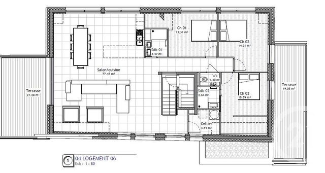 Appartement F4 &agrave; vendre - 4 pi&egrave;ces - 132 m2 - Neuvecelle - 74 - RHONE-ALPES