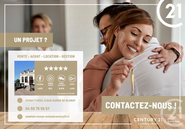 Appartement Studio &agrave; vendre - 1 pi&egrave;ce - 27,47 m2 - Evian Les Bains - 74 - RHONE-ALPES