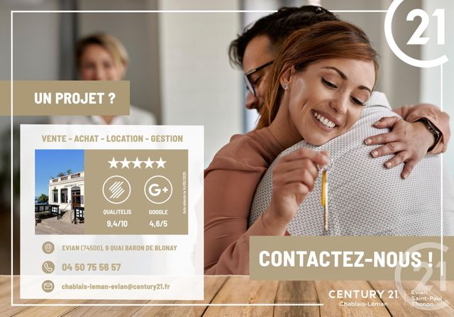 Appartement T3 &agrave; vendre - 3 pi&egrave;ces - 78,08 m2 - Evian Les Bains - 74 - RHONE-ALPES