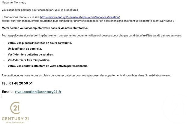 Appartement F3 &agrave; louer - 3 pi&egrave;ces - 69,69 m2 - L Ile St Denis - 93 - ILE-DE-FRANCE