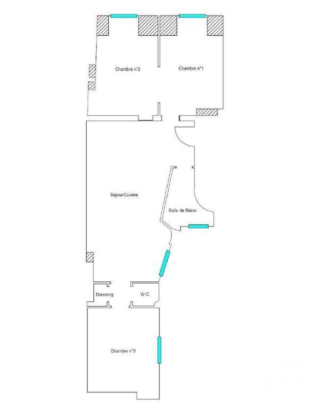 Appartement F4 à vendre - 4 pièces - 62,78 m2 - Paris - 75017 - ILE-DE-FRANCE