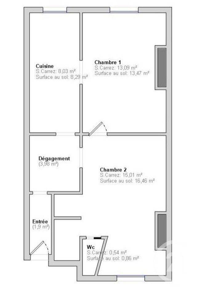 Appartement F2 à vendre - 2 pièces - 42,55 m2 - Paris - 75002 - ILE-DE-FRANCE