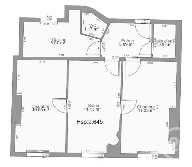 Appartement F3 &agrave; vendre - 3 pi&egrave;ces - 46,03 m2 - Paris - 75017 - ILE-DE-FRANCE