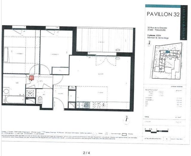 Appartement T3 &agrave; louer - 3 pi&egrave;ces - 61,14 m2 - Toulouse - 31 - MIDI-PYRENEES