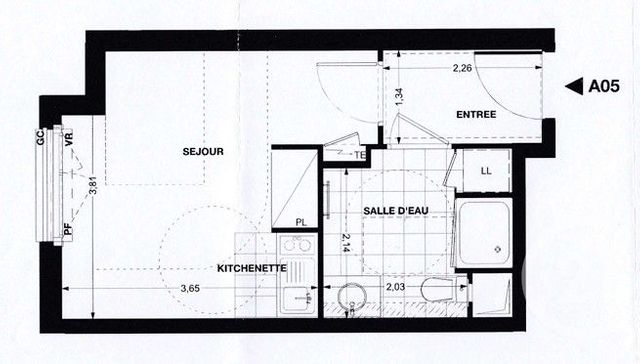 Appartement Studio &agrave; vendre - 1 pi&egrave;ce - 23,14 m2 - Paris - 75019 - ILE-DE-FRANCE