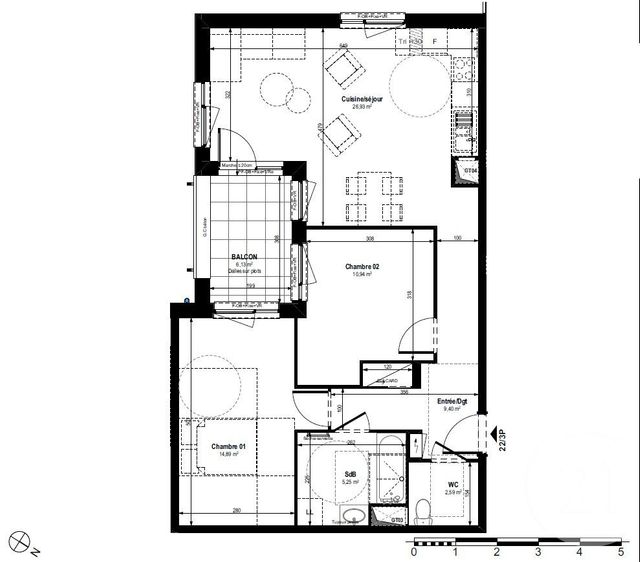 Appartement F3 &agrave; louer - 3 pi&egrave;ces - 70 m2 - Strasbourg - 67 - ALSACE