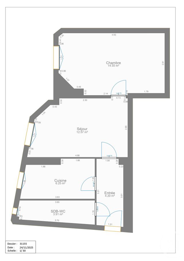 Appartement F2 à vendre - 2 pièces - 41,40 m2 - Paris - 75015 - ILE-DE-FRANCE