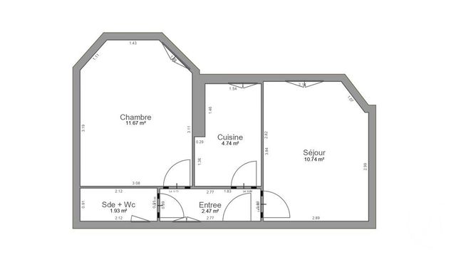 Appartement F2 &agrave; vendre - 2 pi&egrave;ces - 31,55 m2 - Paris - 75015 - ILE-DE-FRANCE