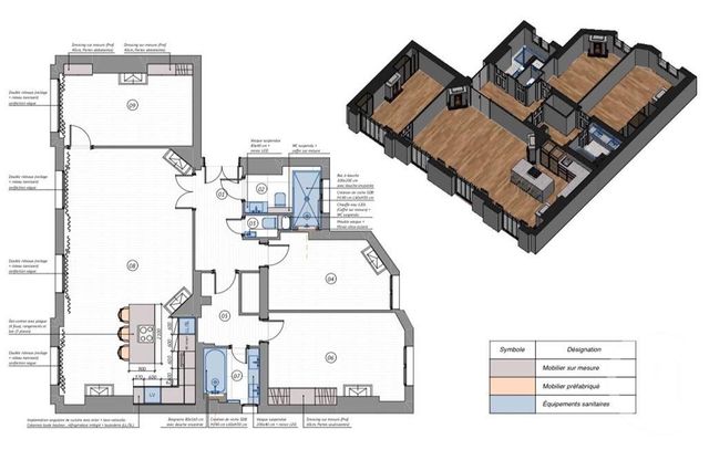 Appartement &agrave; vendre - 6 pi&egrave;ces - 98,35 m2 - Paris - 75015 - ILE-DE-FRANCE