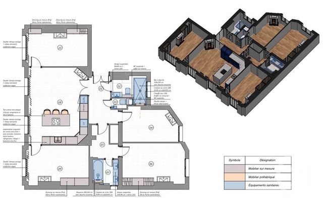 Appartement &agrave; vendre - 6 pi&egrave;ces - 98,35 m2 - Paris - 75015 - ILE-DE-FRANCE