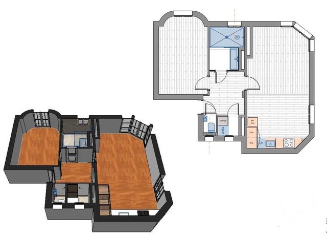 Appartement &agrave; vendre - 3 pi&egrave;ces - 44,27 m2 - Paris - 75015 - ILE-DE-FRANCE