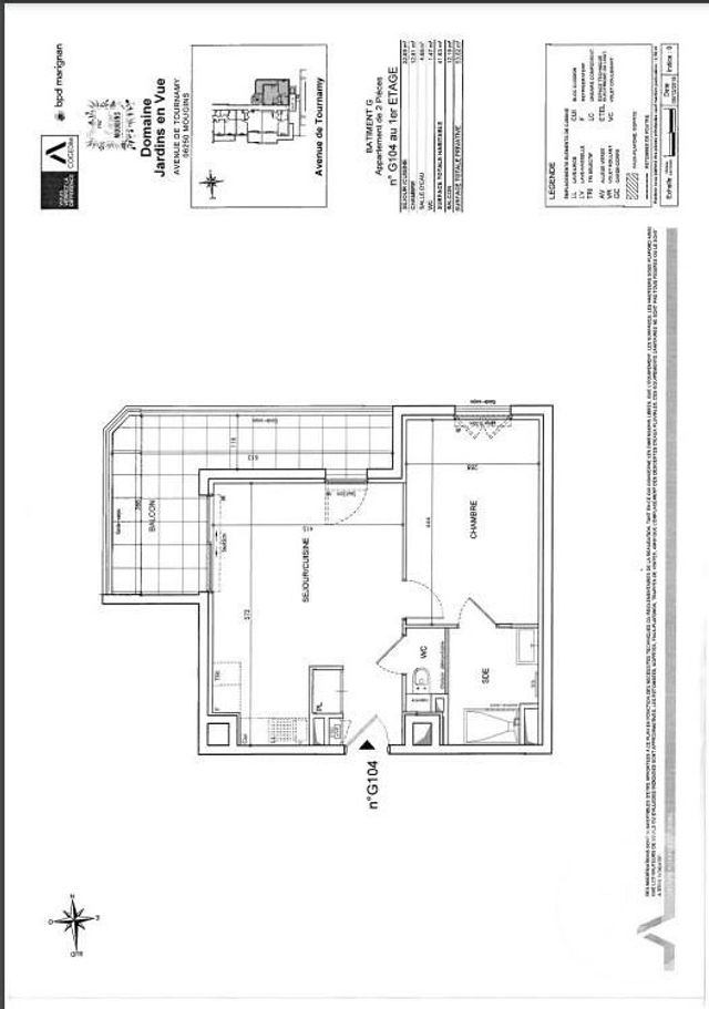Appartement F2 &agrave; louer - 2 pi&egrave;ces - 41,63 m2 - Mougins - 06 - PROVENCE-ALPES-COTE-D-AZUR