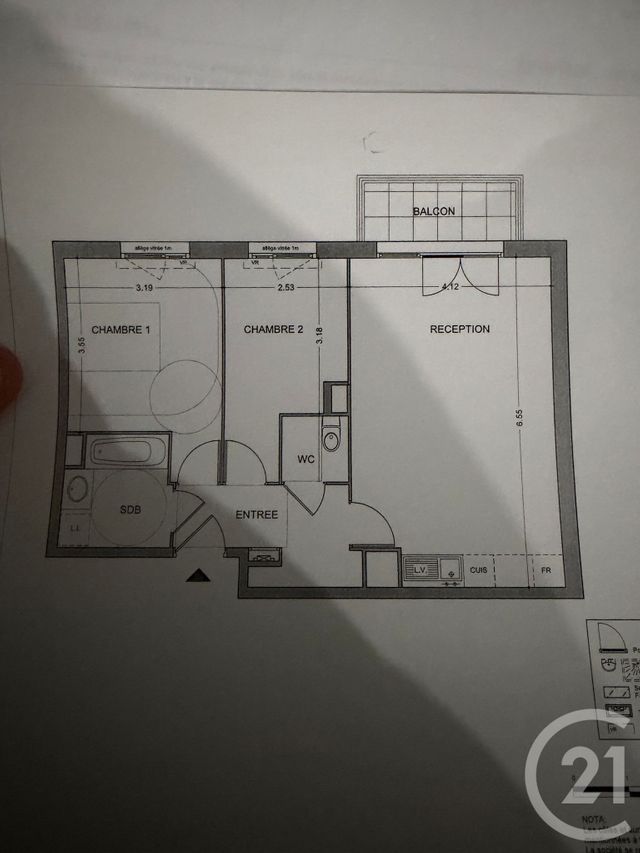 Appartement F3 &agrave; louer - 3 pi&egrave;ces - 61,09 m2 - Sartrouville - 78 - ILE-DE-FRANCE