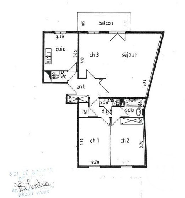 Appartement F4 &agrave; vendre - 4 pi&egrave;ces - 80,87 m2 - Massy - 91 - ILE-DE-FRANCE