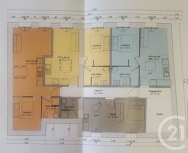 Appartement à vendre - 4 pièces - 180 m2 - Montlucon - 03 - AUVERGNE