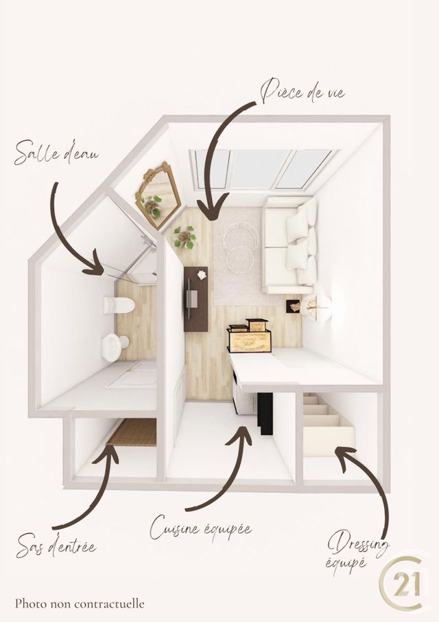 Appartement F1 &agrave; louer - 1 pi&egrave;ce - 18,36 m2 - Besancon - 25 - FRANCHE-COMTE