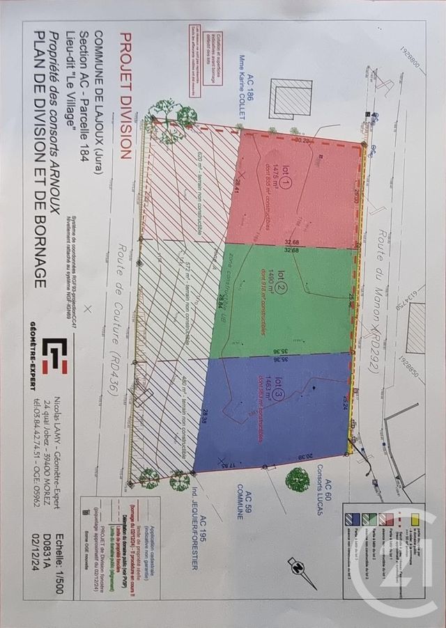 Terrain &agrave; vendre - 1463 m2 - Lajoux - 39 - FRANCHE-COMTE