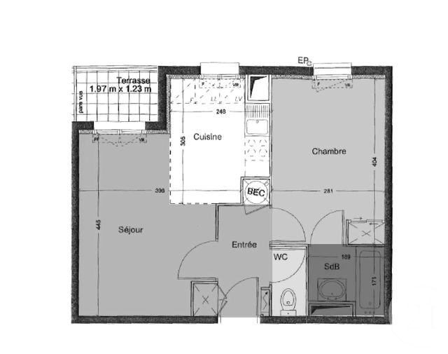 Appartement F2 &agrave; vendre - 2 pi&egrave;ces - 39,70 m2 - Vernon - 27 - HAUTE-NORMANDIE