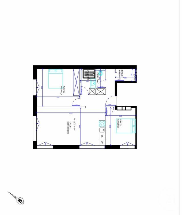 Appartement F3 à vendre - 3 pièces - 62,40 m2 - Sartrouville - 78 - ILE-DE-FRANCE