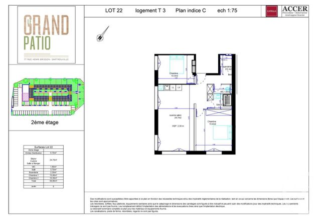 Appartement F3 à vendre - 3 pièces - 64,60 m2 - Sartrouville - 78 - ILE-DE-FRANCE