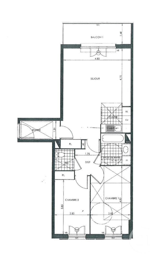 Appartement F3 &agrave; louer - 3 pi&egrave;ces - 68,81 m2 - Sartrouville - 78 - ILE-DE-FRANCE