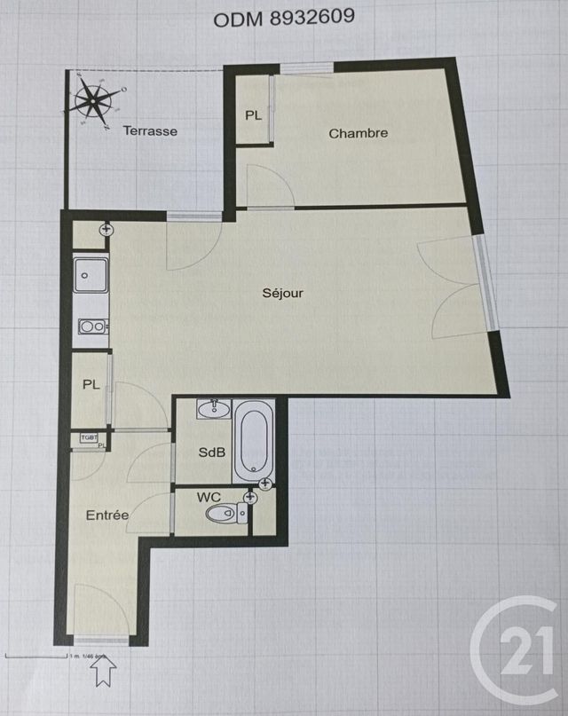 Appartement F2 &agrave; louer - 2 pi&egrave;ces - 41,68 m2 - Le Mans - 72 - PAYS-DE-LOIRE
