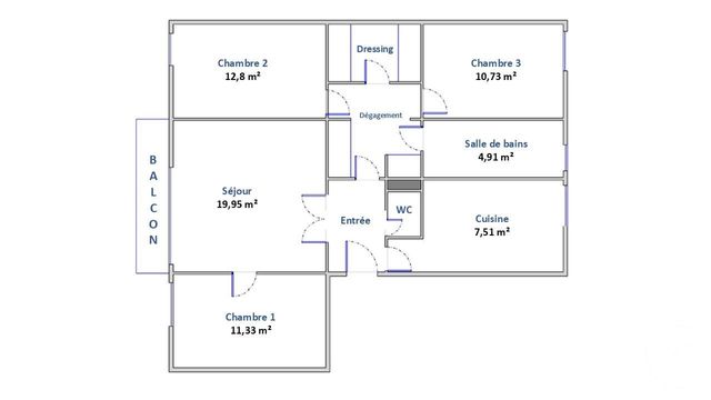 Appartement F4 &agrave; vendre - 4 pi&egrave;ces - 78,69 m2 - Asnieres Sur Seine - 92 - ILE-DE-FRANCE