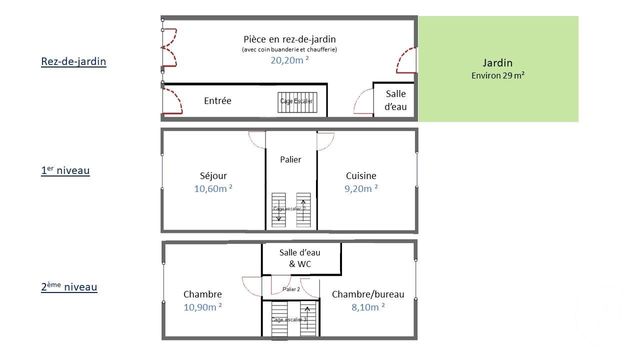 Maison a vendre  - 3 pièce(s) - 70.3 m2 - Surfyn