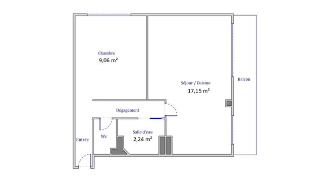 Appartement F2 &agrave; vendre - 2 pi&egrave;ces - 33,90 m2 - Colombes - 92 - ILE-DE-FRANCE