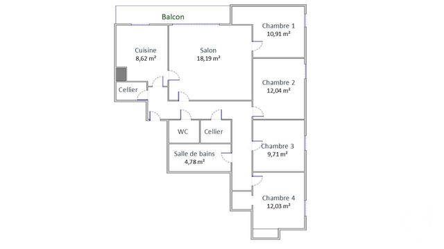 Appartement F5 à vendre - 5 pièces - 93,25 m2 - Colombes - 92 - ILE-DE-FRANCE