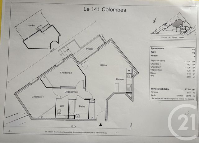 Appartement à louer COLOMBES