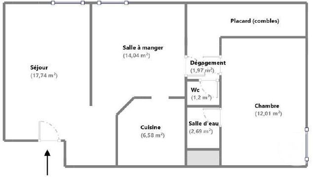 Appartement F3 &agrave; vendre - 3 pi&egrave;ces - 56,23 m2 - La Garenne Colombes - 92 - ILE-DE-FRANCE