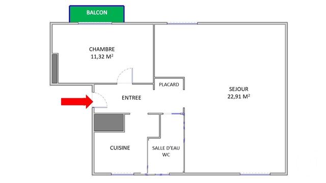 Appartement F2 bis &agrave; louer - 3 pi&egrave;ces - 44,82 m2 - Colombes - 92 - ILE-DE-FRANCE