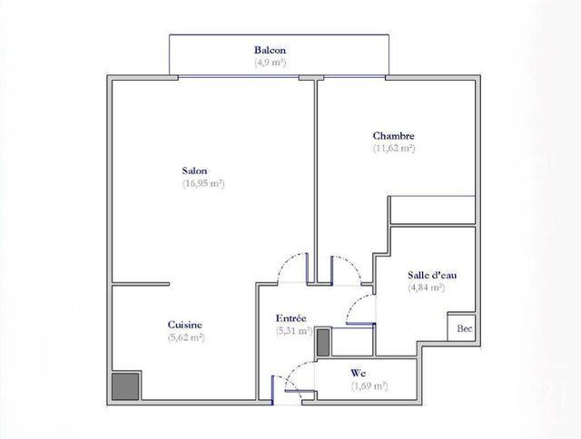 Appartement F2 &agrave; vendre - 2 pi&egrave;ces - 46,25 m2 - Colombes - 92 - ILE-DE-FRANCE
