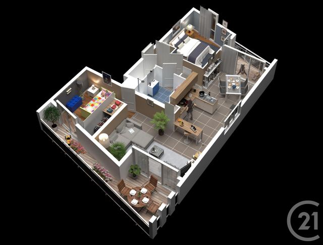 Appartement F3 &agrave; louer - 3 pi&egrave;ces - 69,72 m2 - Rodez - 12 - MIDI-PYRENEES