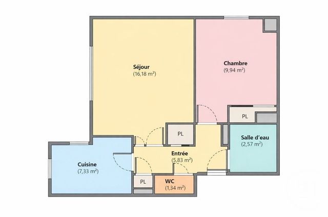 Appartement F2 &agrave; vendre - 2 pi&egrave;ces - 43,19 m2 - Chessy - 77 - ILE-DE-FRANCE