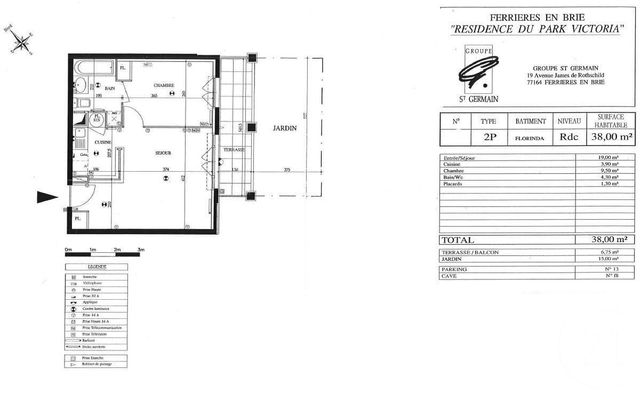 Appartement F2 &agrave; louer - 2 pi&egrave;ces - 37,52 m2 - Montevrain - 77 - ILE-DE-FRANCE