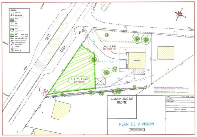 Terrain &agrave; vendre - 430 m2 - Besne - 44 - PAYS-DE-LOIRE