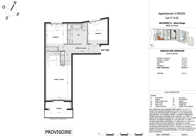 Appartement F3 à vendre - 3 pièces - 70,43 m2 - Eze - 06 - PROVENCE-ALPES-COTE-D-AZUR
