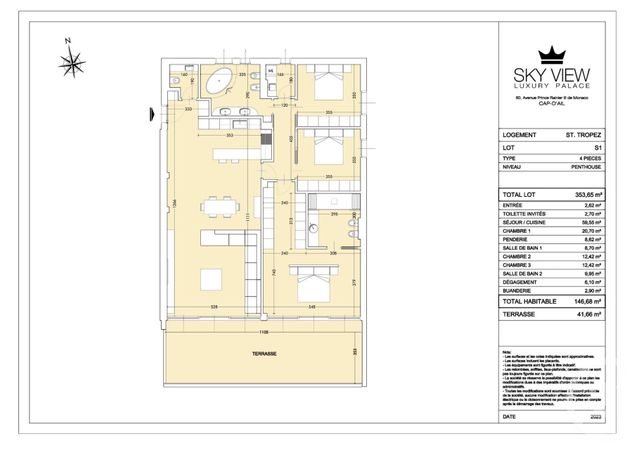 Appartement F4 à vendre - 4 pièces - 146,68 m2 - Cap D Ail - 06 - PROVENCE-ALPES-COTE-D-AZUR