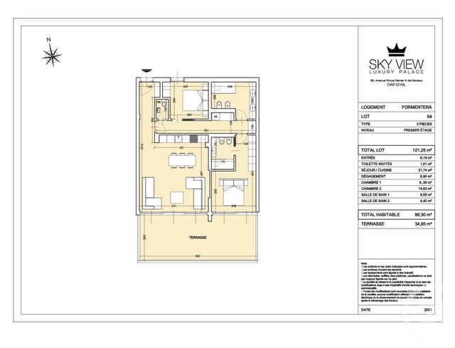 Appartement F3 à vendre - 3 pièces - 86,30 m2 - Cap D Ail - 06 - PROVENCE-ALPES-COTE-D-AZUR