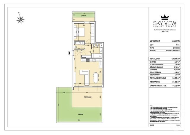 Appartement F2 à vendre - 2 pièces - 54,36 m2 - Cap D Ail - 06 - PROVENCE-ALPES-COTE-D-AZUR