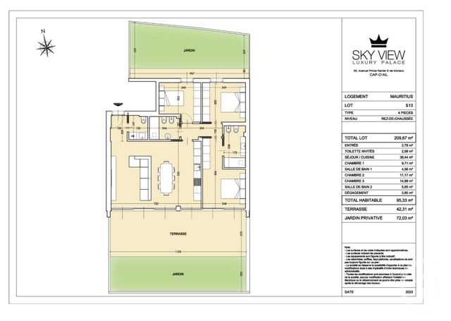 Appartement F4 à vendre - 4 pièces - 95,33 m2 - Cap D Ail - 06 - PROVENCE-ALPES-COTE-D-AZUR