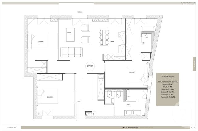 Appartement F4 à vendre - 4 pièces - 92,12 m2 - Beausoleil - 06 - PROVENCE-ALPES-COTE-D-AZUR