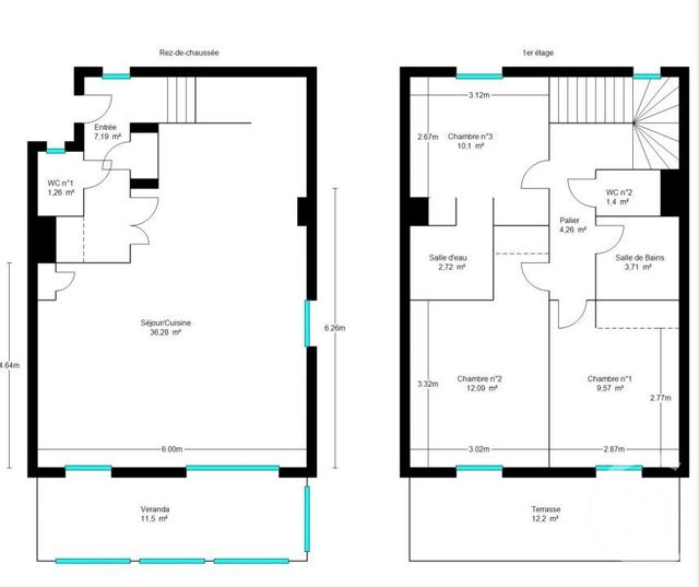 Appartement F4 &agrave; vendre - 4 pi&egrave;ces - 88,58 m2 - Eze - 06 - PROVENCE-ALPES-COTE-D-AZUR
